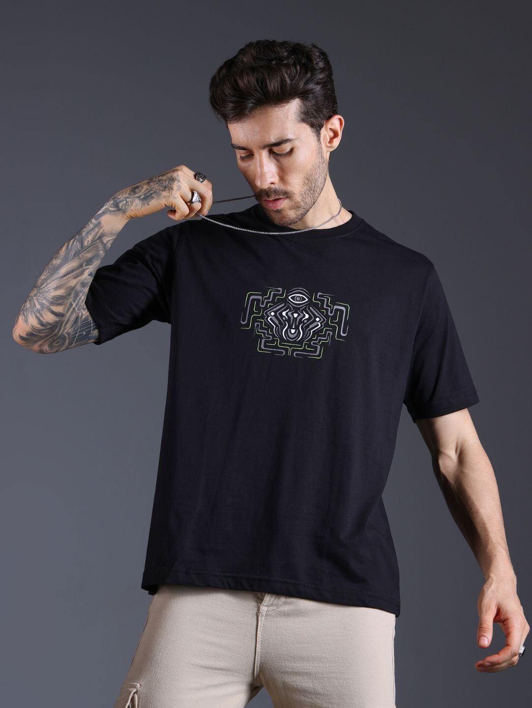 5 Sacred Spirit Black Glow in the Dark | UV Reactive T-Shirt