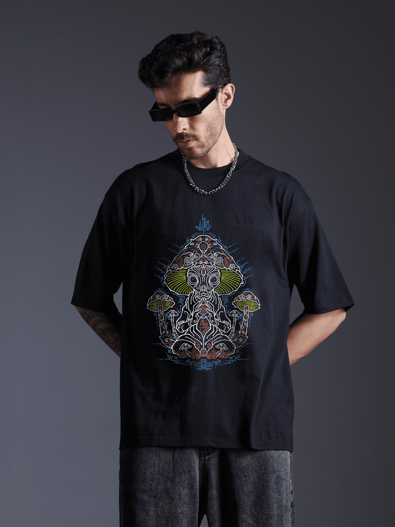Shroom Alien Glow in the Dark | UV Reactive Oversized T-shirt - Image 1